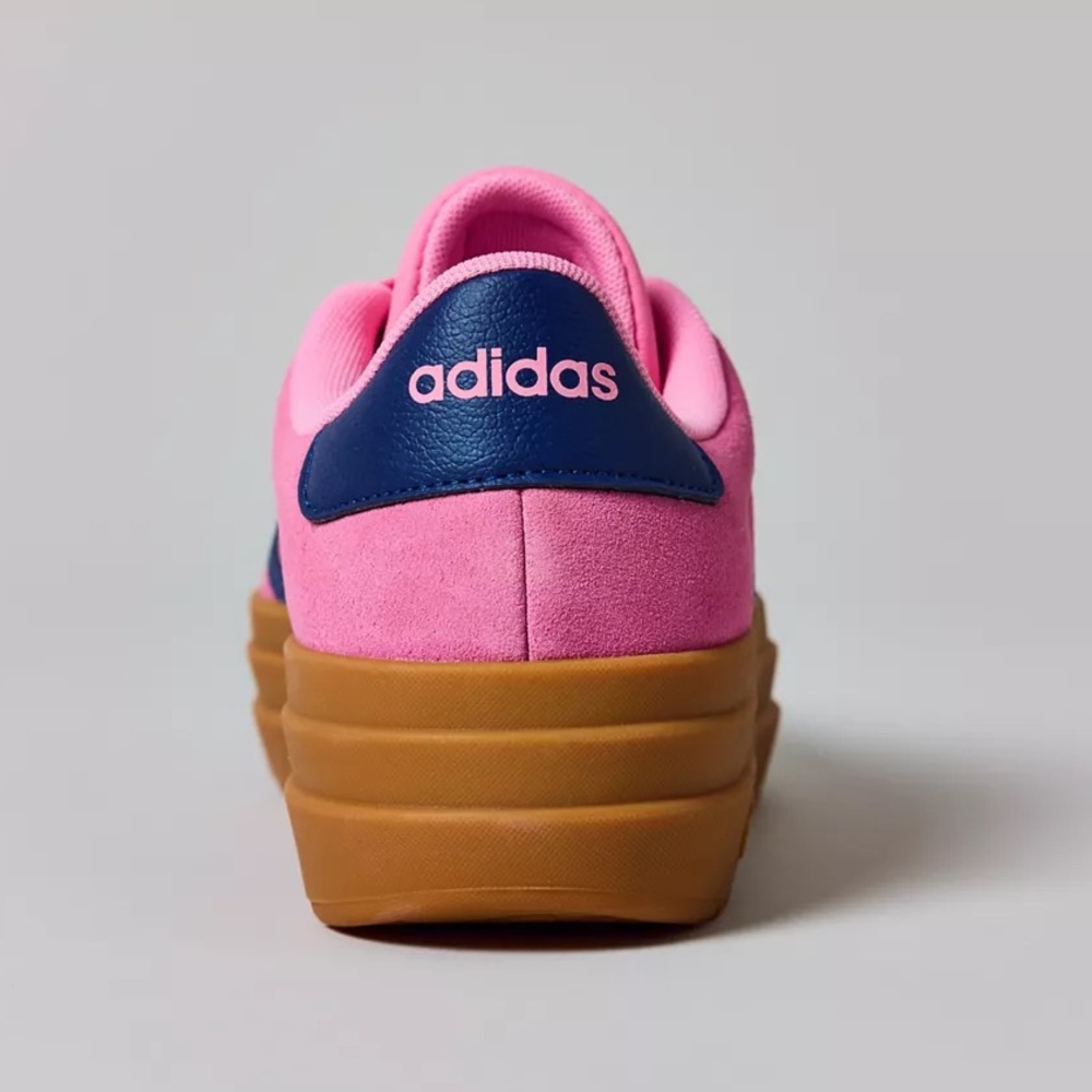 NWT Adidas VL Court Bold Platform Sneakers Bliss Pink / Dark Blue Gold Size 6.5 - Picture 6 of 8